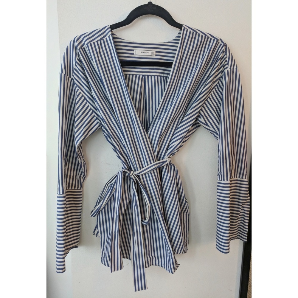 Mango Striped Wrap Top